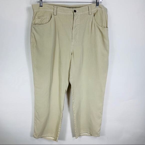 Silk Tan Pants Slacks Sz 40x 30 Pusser’s Island Summer Cream - Picture 1 of 7
